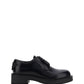 Brushed-Leather Derby Shoes - Black