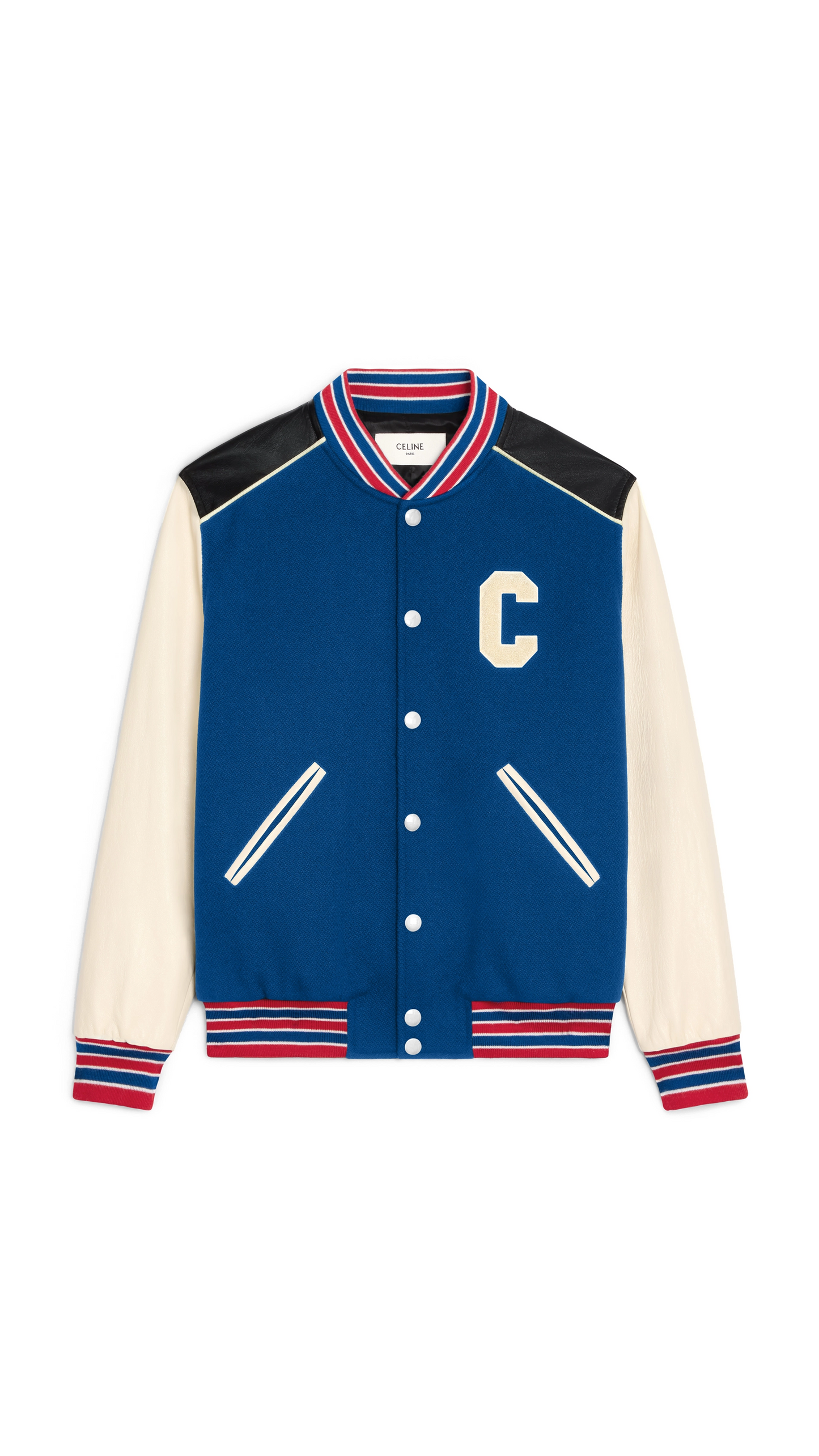 Oversized Teddy Jacket in Textured Wool - Cobalt