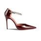 Ursina Crystal Strap Pumps in Patent Leather - Bordeaux