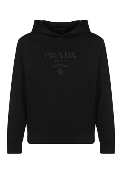 Logo-Embroidered Drawstring Hoodie - Black