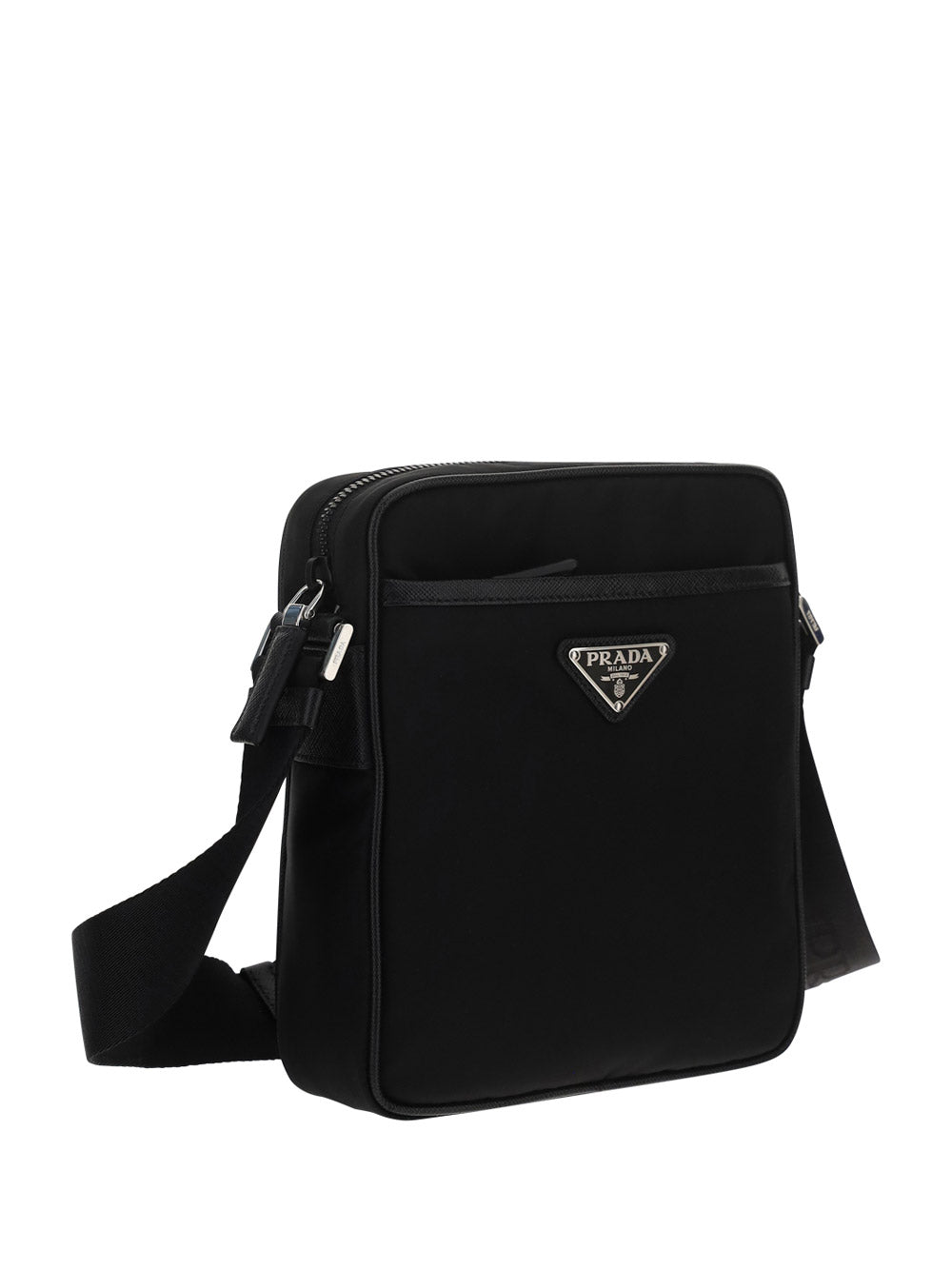 Re-Nylon and Saffiano Leather Shoulder Bag - Black