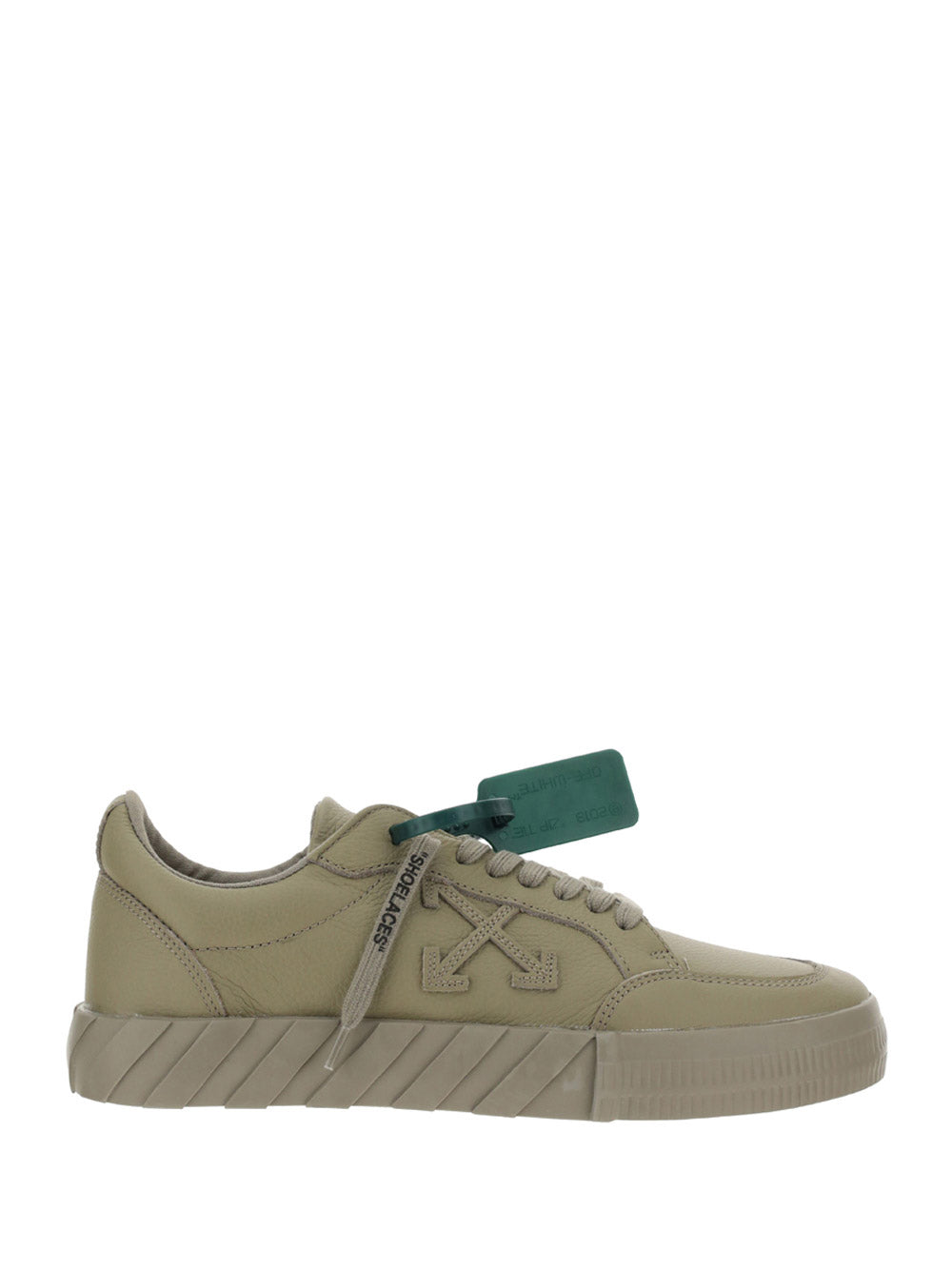 Low Vulcanized Calf Leather Sneakers - Military Green