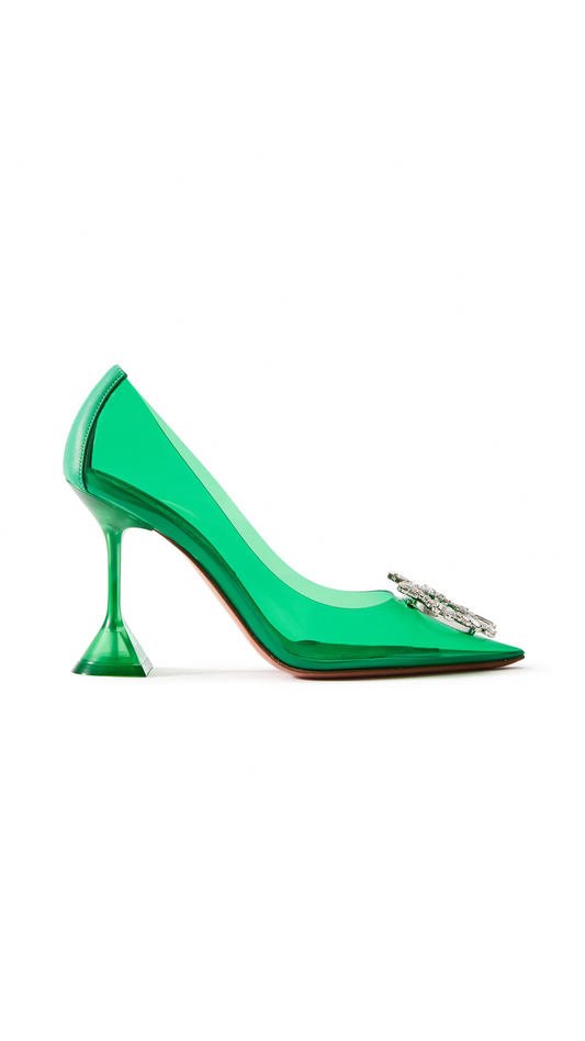 Begum Glass Pump - Emerald Green