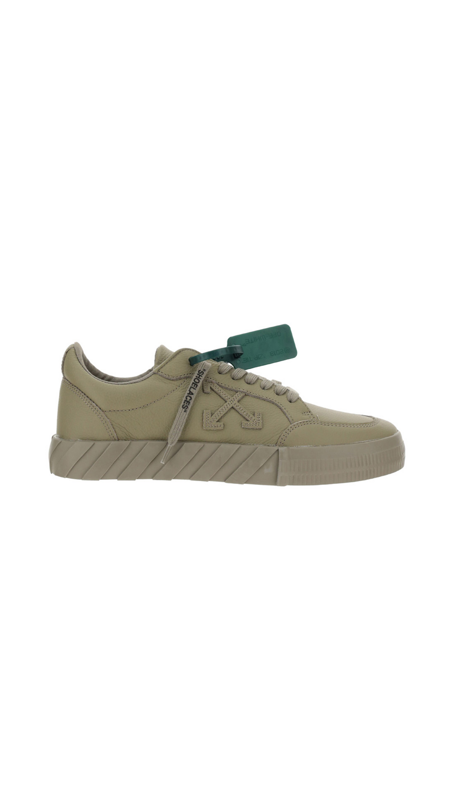 Low Vulcanized Calf Leather Sneakers - Military Green