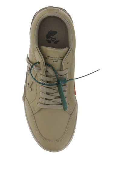 Low Vulcanized Calf Leather Sneakers - Military Green