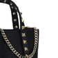Rockstud Calfskin Leather Tote - Black.