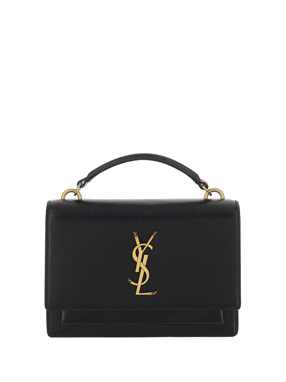 Sunset Chain Bag In Smooth Leather - Black