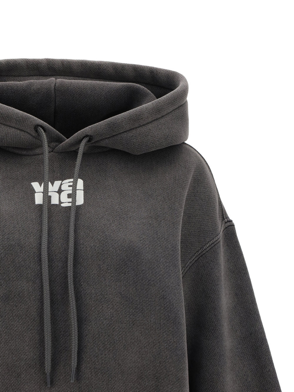 Puff Logo Hoodie in Terry - Grey