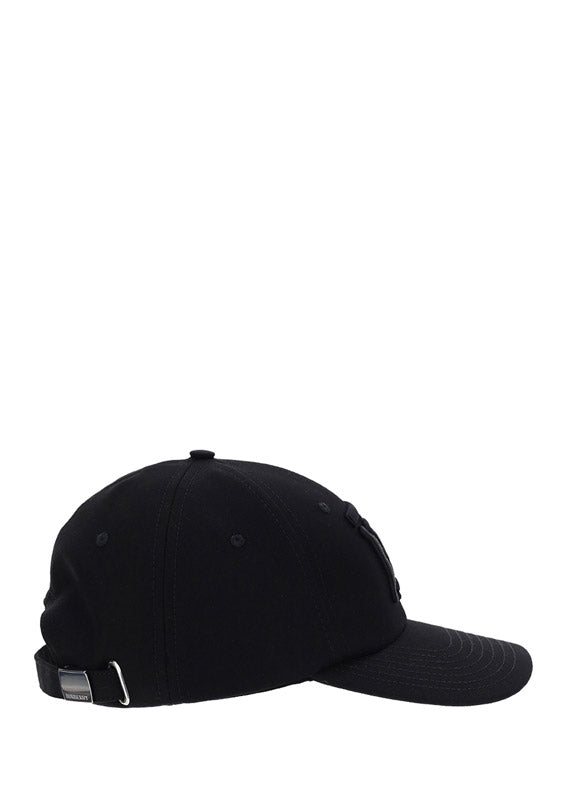 Monogram Motif Cotton Gabardine Baseball Cap - Black