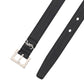 Narrow Leather Belt with a Square Buckle With the YSL Logo - Black.