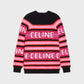 Embroidered Ski Jacquard Wool Cardigan - Black/Pink