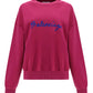 Brushstroke Logo Print Crewneck Sweatshirt - Fuchsia