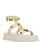 Roman Stud Calfskin Flatform Sandal 40MM - Ivory