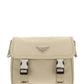 Re-Nylon and Saffiano Leather Shoulder Bag - Beige
