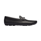 Saffiano Leather Loafers - Black