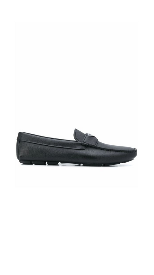 Logo Driving Loafers - Black