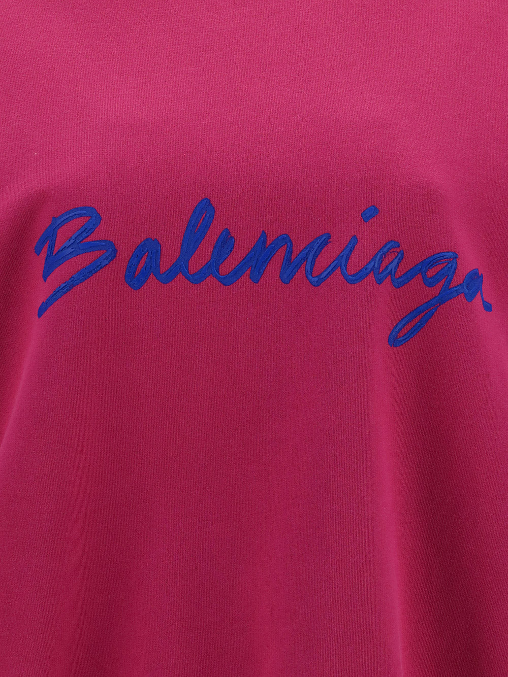 Brushstroke Logo Print Crewneck Sweatshirt - Fuchsia