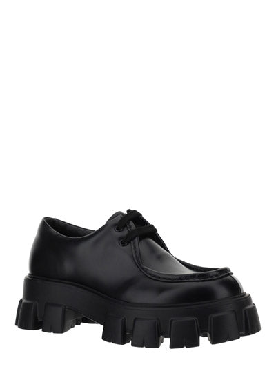 Monolith Brushed Leather Lace-up Shoes - Black