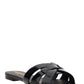 Tribute Flat Mules In Patent Leather - Black