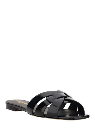 Tribute Flat Mules In Patent Leather - Black