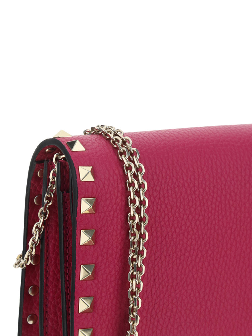 Rockstud Calfskin Chain Pouch - Blossom