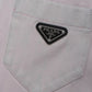 Cropped Organic Denim Jacket - Pale Pink