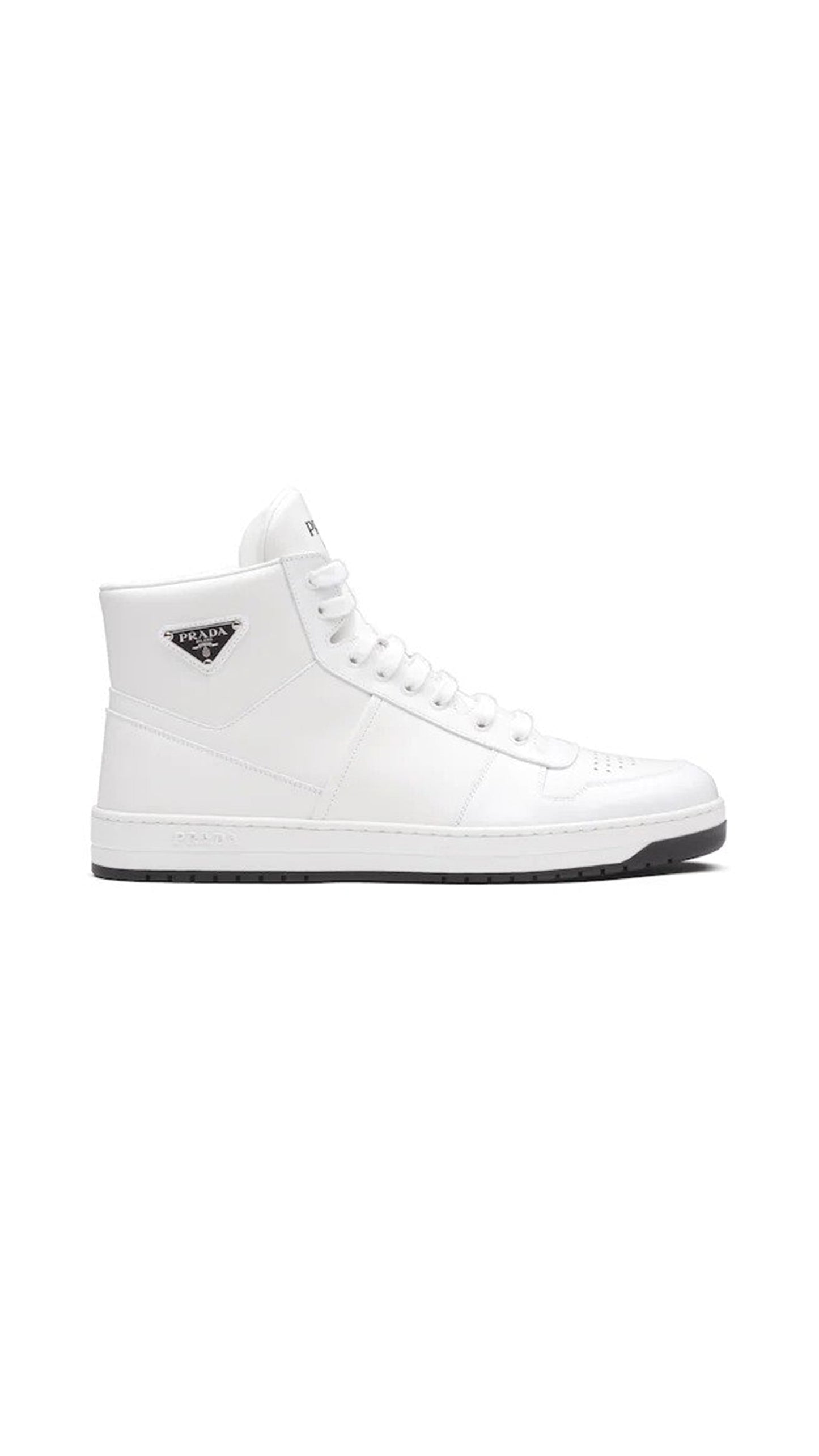 Leather High-Top Sneakers - White