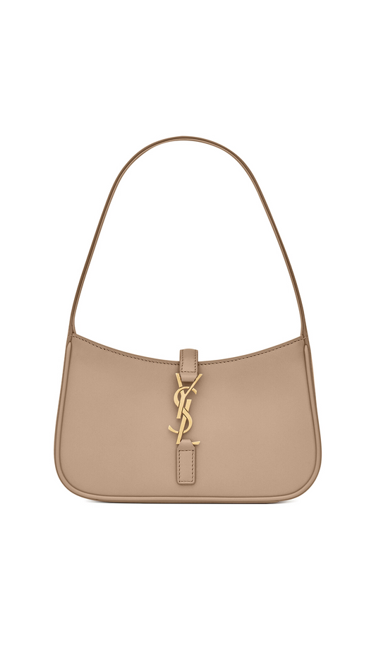 Le 5 à 7 Mini in Shiny Leather - Dark Beige