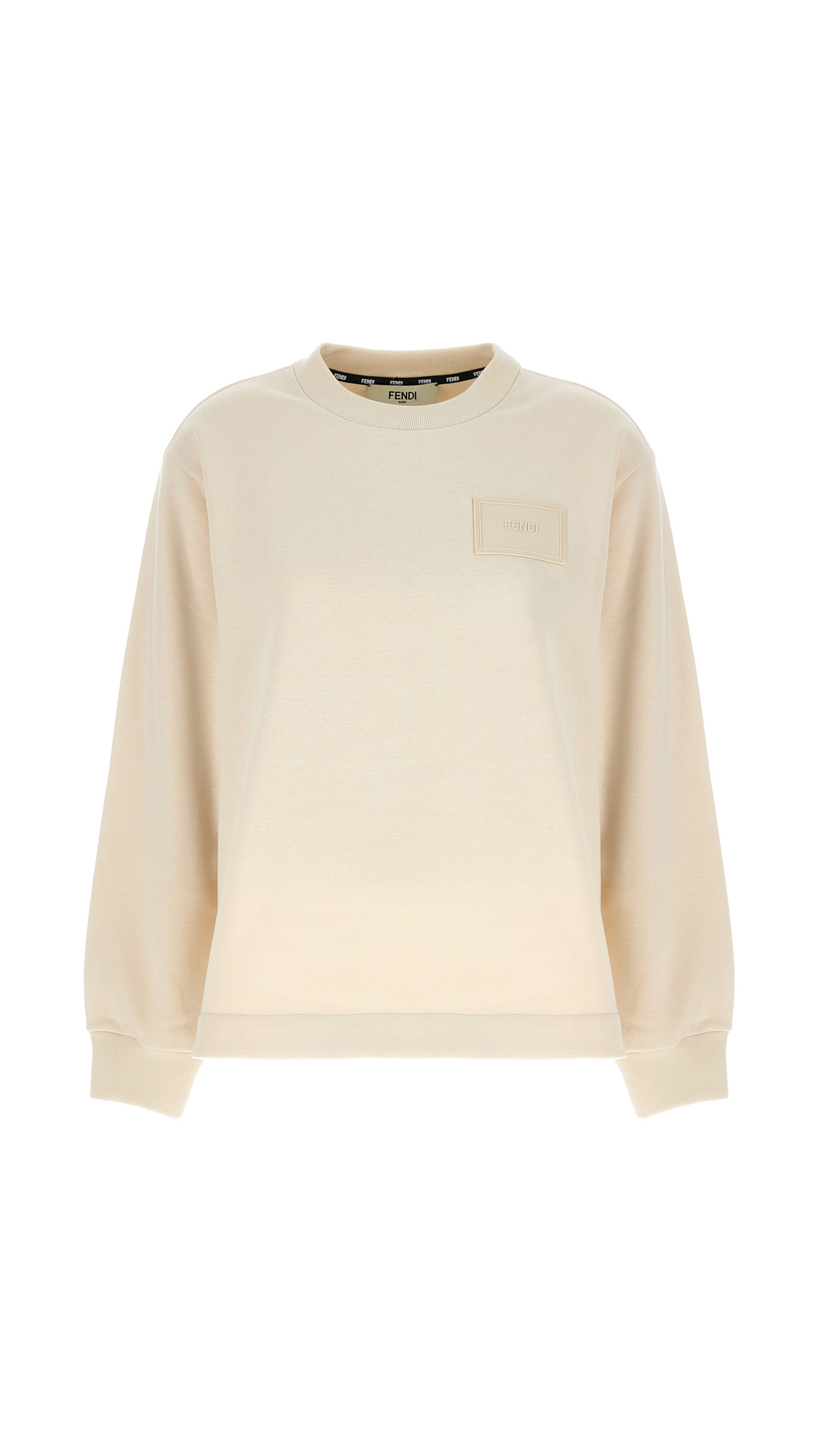 Logo Patch Jersey Sweatshirt - Beige