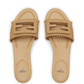 Baguette Leather Slides - Beige