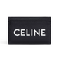 Card Holder in Smooth Calfskin with Celine Print - Black/White