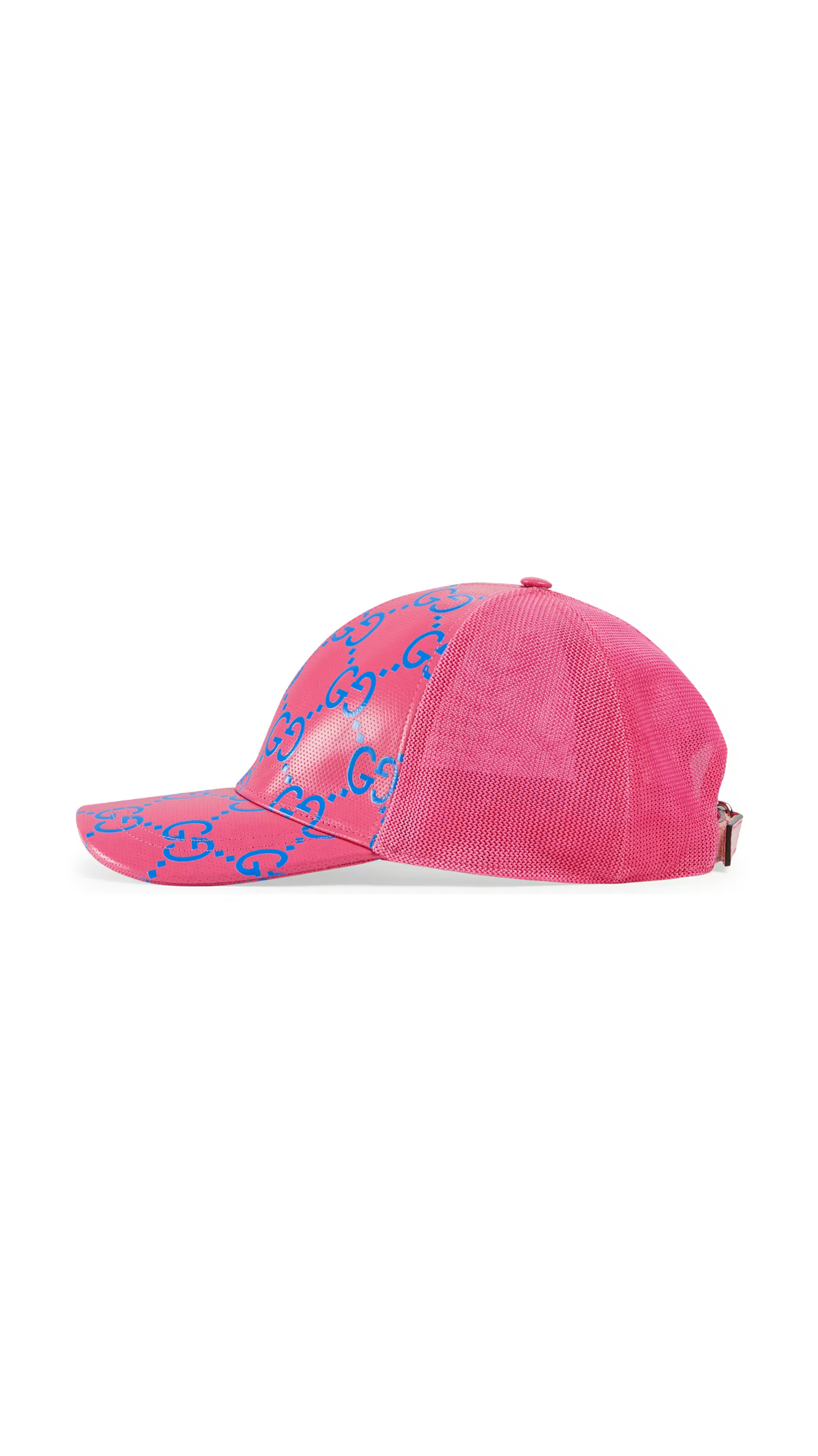 GG Leather Baseball Hat - Pink/Blue