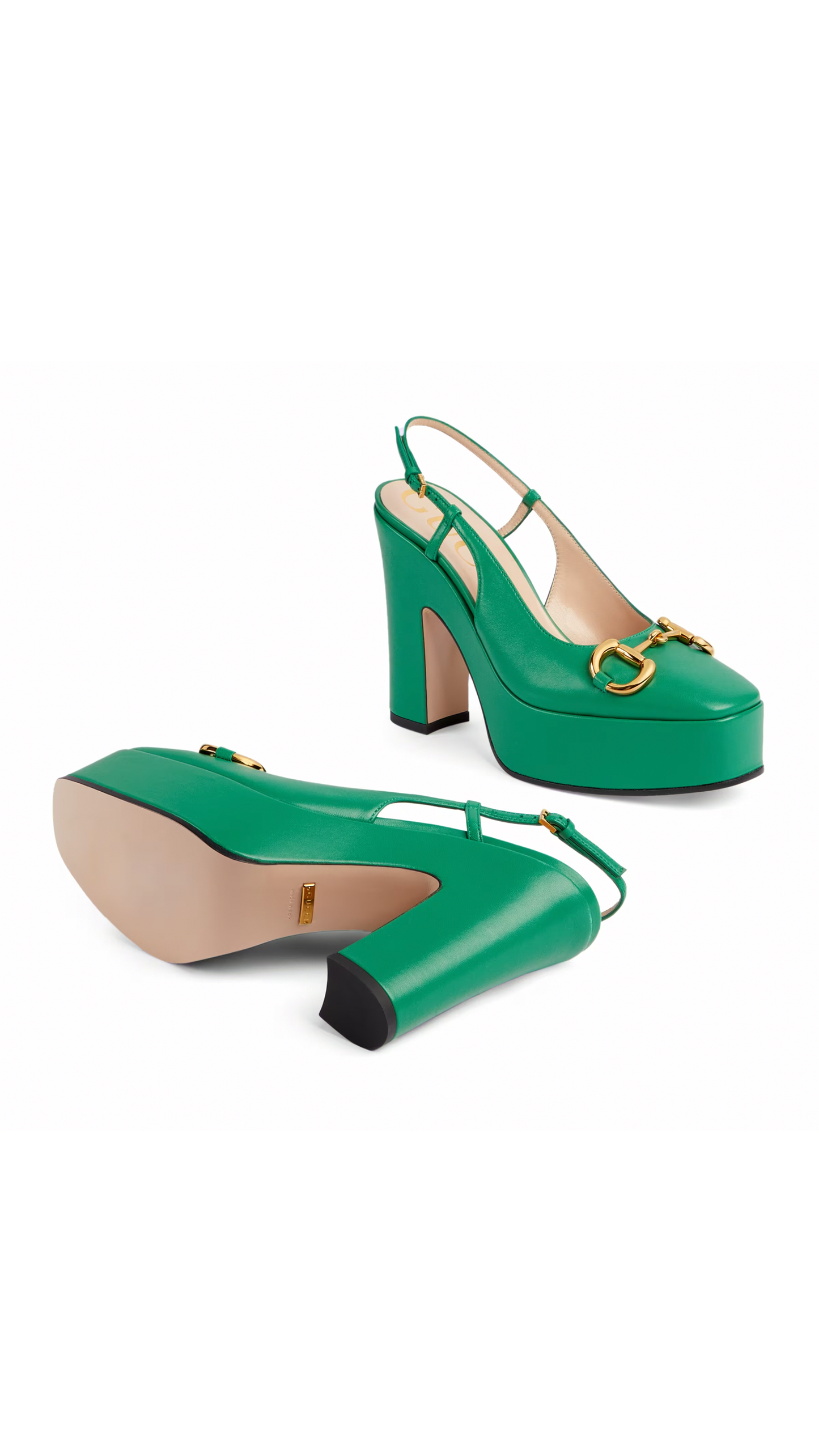 High Heel Pump - Green Leather