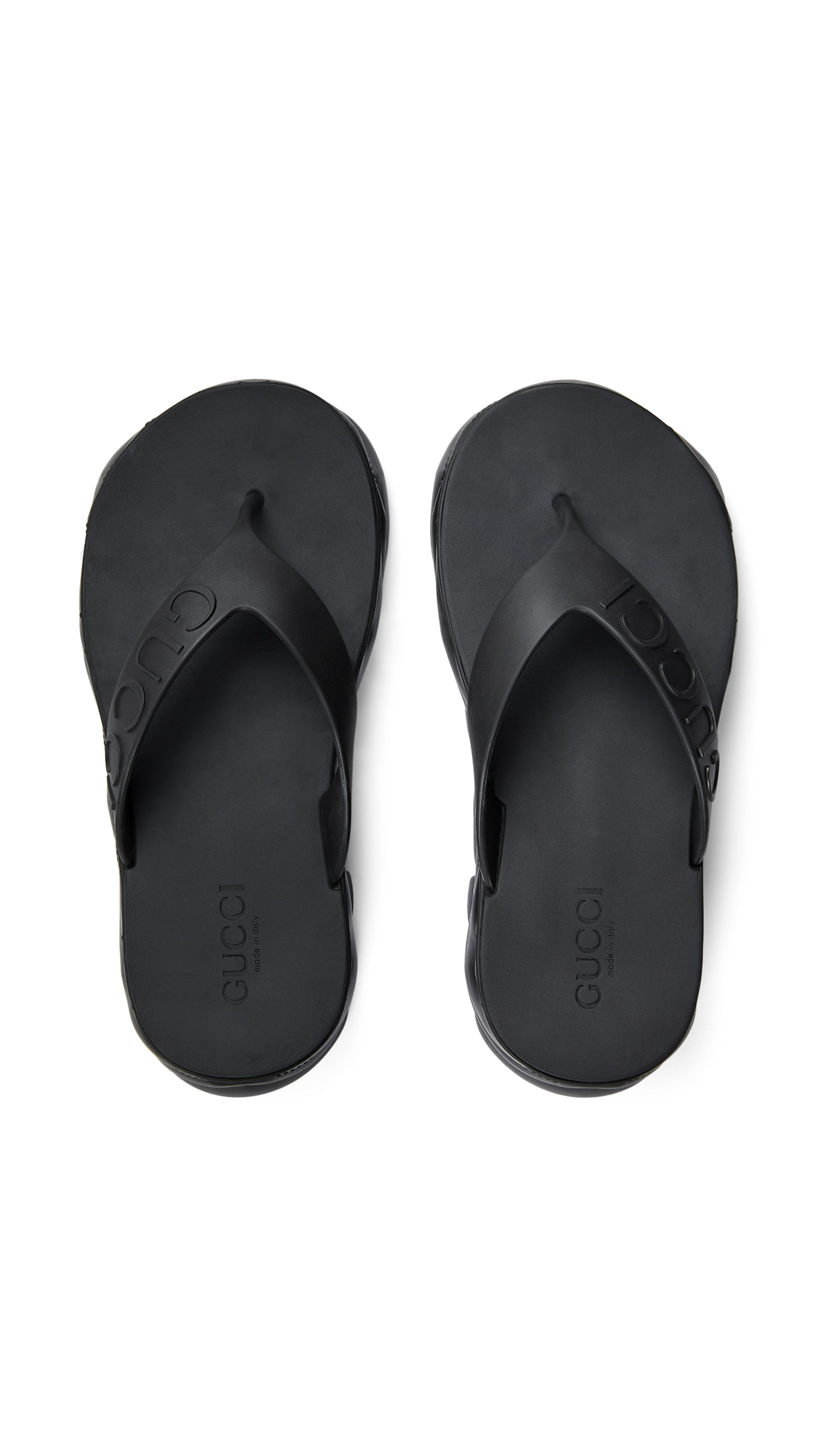 Thong Rubber Platform Sandal - Black