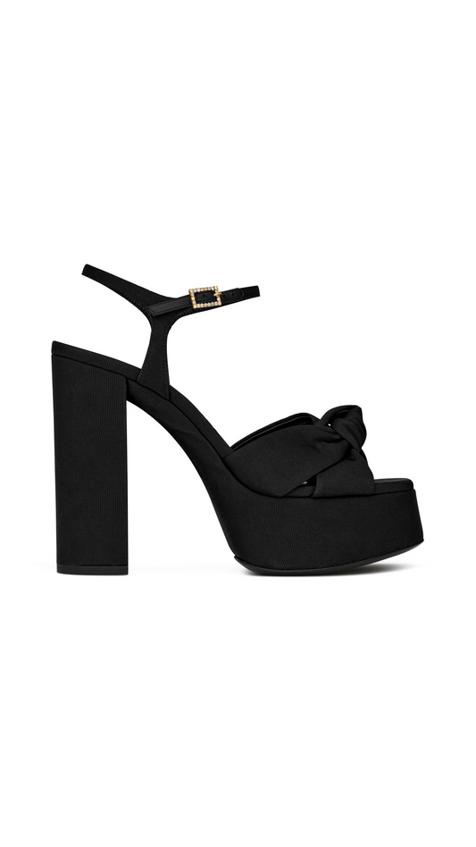 Bianca Platform Sandals in Ottoman Fabric - Black