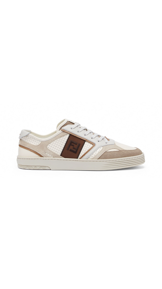 Fendi Step Sneakers - White/Beige/Brown
