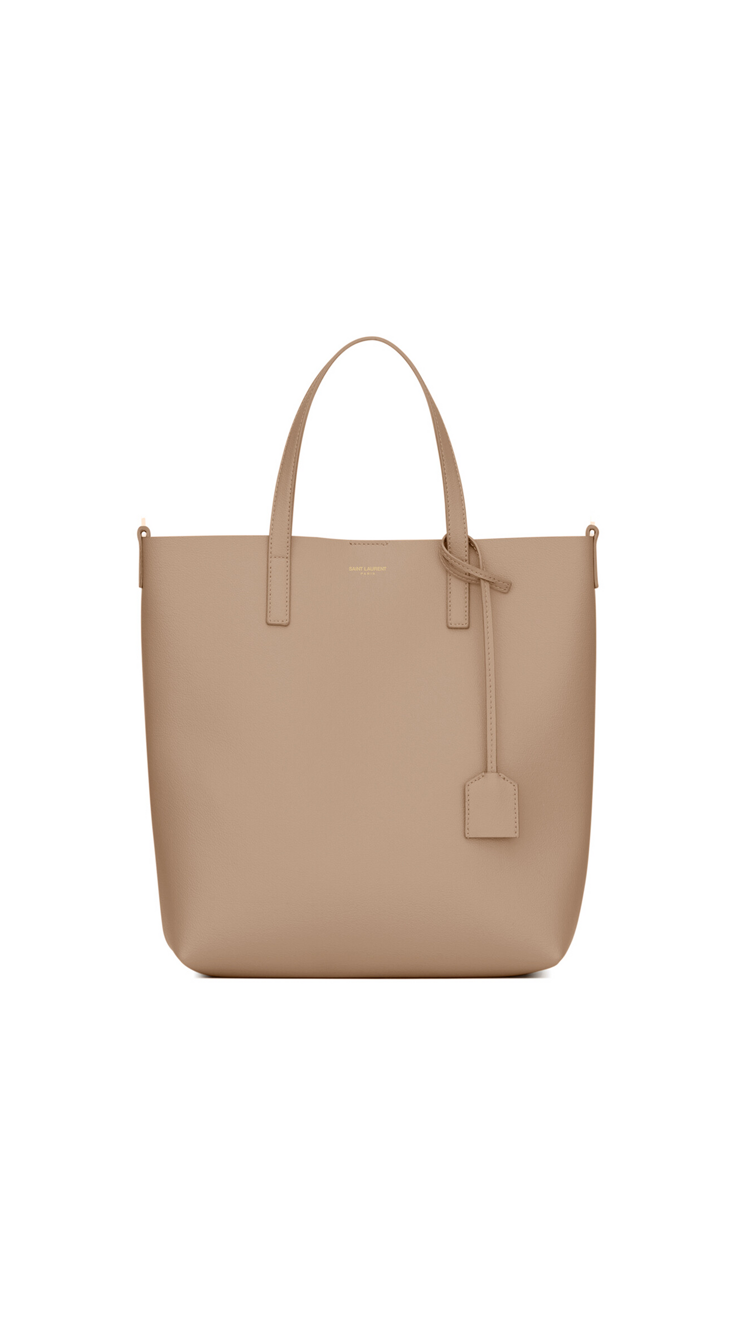 Shopping Bag Saint Laurent Toy In Supple Leather - Dark Beige