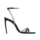 Ava Sandals in Crepe Satin with Rhinestones - Black