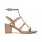Rockstud Calfskin Ankle Strap Sandal 60MM - Poudre