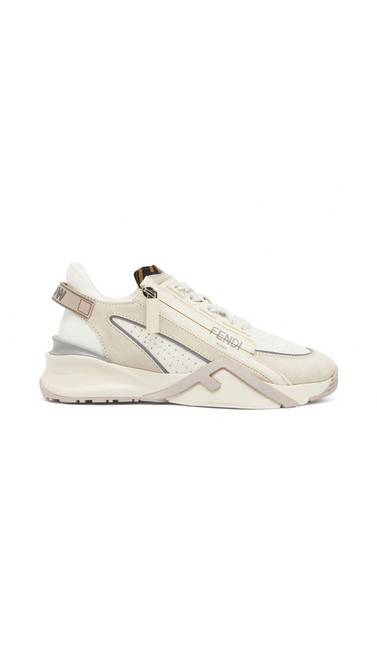 Fendi Flow Suede Sneakers - White/Beige