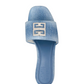 G4 Flat Mules in Washed Denim - Medium Blue