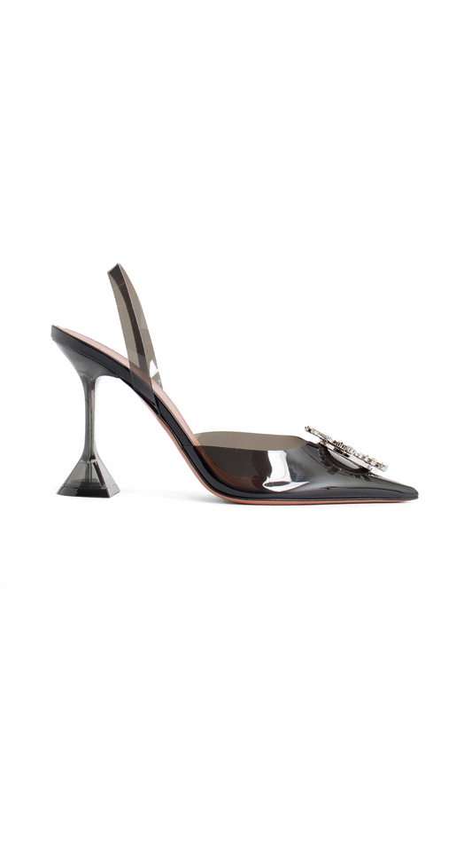 Begum Glass Sling Pumps - Black
