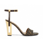 Delfina High-heeled Sandals - Brown/Gold