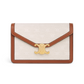 Wallet on Chain Triomphe in Textile and Calfskin - Natural/Tan