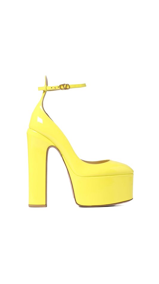 Tan-go Platform Pump in Patent Leather 155mm - Canary