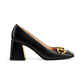 Mid-heel Pump with Horsebit - Black