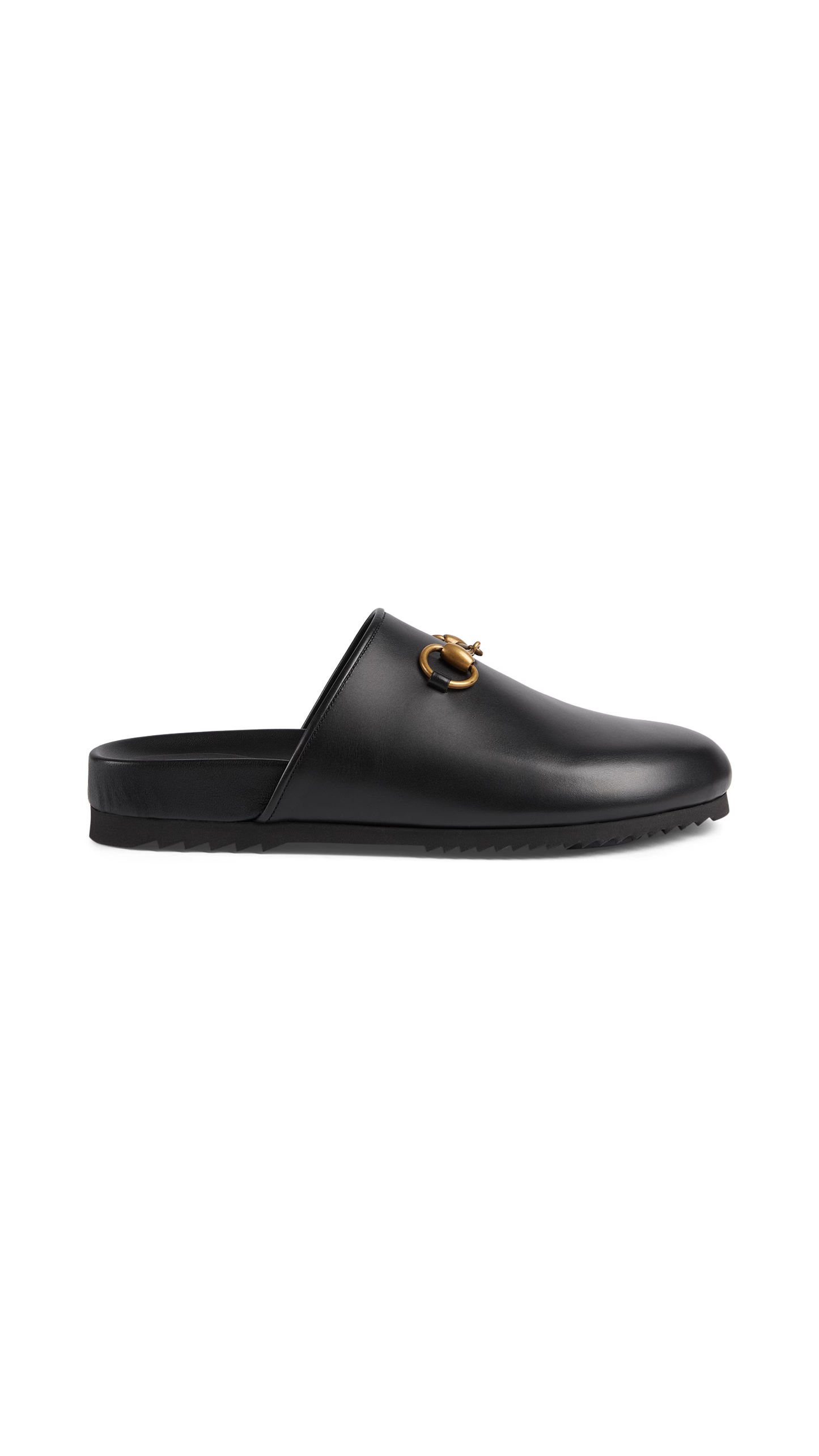Leather Horsebit Slipper - Black