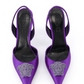 Crystal La Medusa Satin Sling-back Pump - Violet