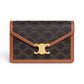 Triomphe Wallet on Chain in Triomphe Canvas and Calfskin - Tan