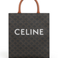 Small Vertical Cabas in Triomphe Canvas and Calfskin - Tan